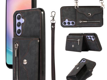 For Samsung Galaxy A24 4G Wallet Design Phone Case RFID Blocking Card Bag Kickstand PU Leather+TPU Cover For Sale