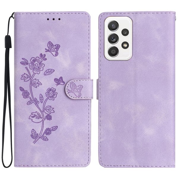 Flower Imprint Leather Case for Samsung Galaxy A72 4G   5G , Wallet Stand Mobile Phone Cover For Cheap