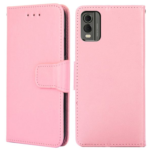 For Nokia C32 Textured PU Leather Phone Shockproof Case Wallet Stand Mobile Cover Cheap