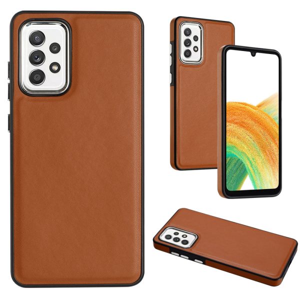 YB Leather Coating Series-6 For Samsung Galaxy A33 5G PU Leather Coated TPU Anti-fall Case Phone Cover For Cheap