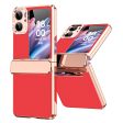 For Oppo Find N2 Flip 5G PU Leather+PC Phone Case Hinge Protection Electroplating Back Cover Discount