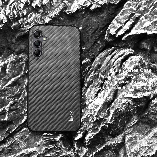 IMAK Ruiyi Series for Samsung Galaxy A14 4G   5G Back Phone Case PU Leather Coated PC Carbon Fiber Texture Slim Cover Cheap