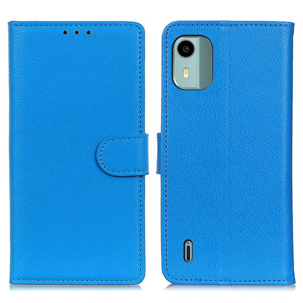 For Nokia C12 4G   C12 Plus   C12 Pro Litchi Texture Leather Wallet Mobile Case Flip Stand Drop-proof Phone Cover on Sale