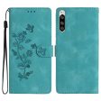 Flower Imprint Leather Case for Sony Xperia 5 , Wallet Stand Mobile Phone Protective Cover For Discount