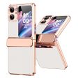 For Oppo Find N2 Flip 5G PU Leather+PC Phone Case Hinge Protection Electroplating Back Cover Discount