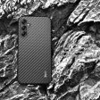 IMAK Ruiyi Series for Samsung Galaxy A34 5G Phone Case PU Leather Coated PC Carbon Fiber Texture Cover Fashion