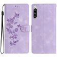 Flower Imprint Leather Case for Sony Xperia 5 , Wallet Stand Mobile Phone Protective Cover For Discount