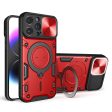 For iPhone 14 Pro Anti-drop Cover Rotatable Kickstand PC + TPU Mobile Case with Slide Camera Lid Cheap