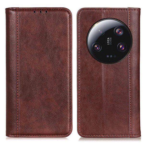 For Xiaomi 13 Ultra Litchi Texture Mobile Phone Case Anti-Scratch Split Leather+TPU Phone Cover Wallet on Sale