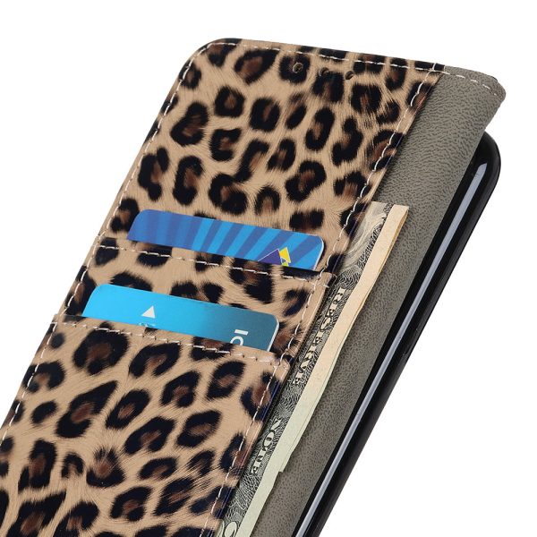 For Nokia C22 PU Leather Stand Case Leopard Pattern Mobile Phone Wallet Cover Fashion