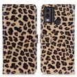 For Nokia C22 PU Leather Stand Case Leopard Pattern Mobile Phone Wallet Cover Fashion