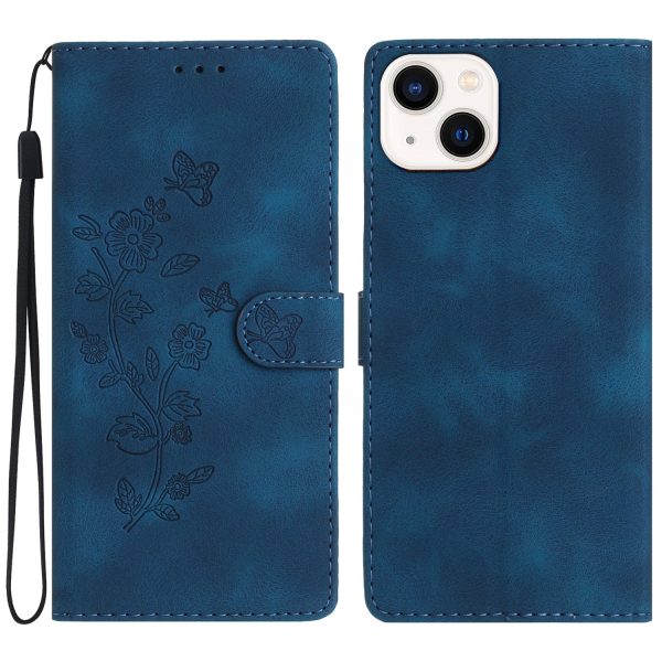 For iPhone 13 mini 5.4 inch Leather Wallet Phone Cover Flower Imprinted Stand Mobile Case Sale