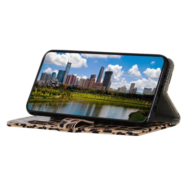 For Nokia C22 PU Leather Stand Case Leopard Pattern Mobile Phone Wallet Cover Fashion