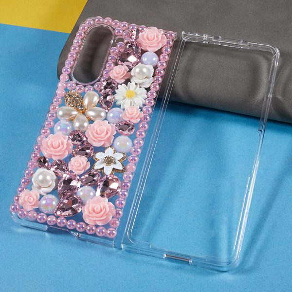 PC Phone Case for Samsung Galaxy Z Fold5 5G , 2-Piece Design Rhinestone Decor Phone Cover For Cheap